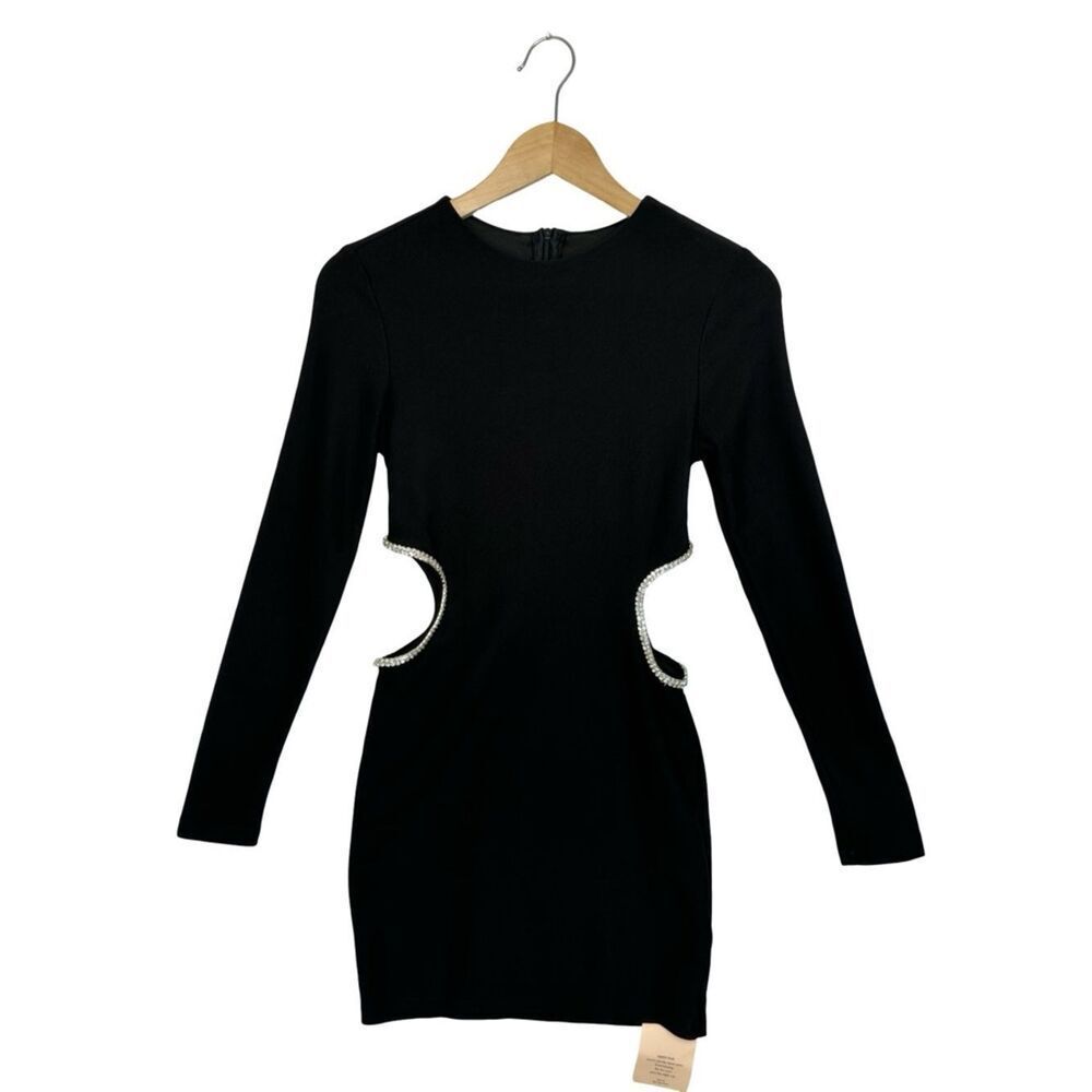 SHEIN BAE Black Cut Out Waist Bodycon Dress Size 4